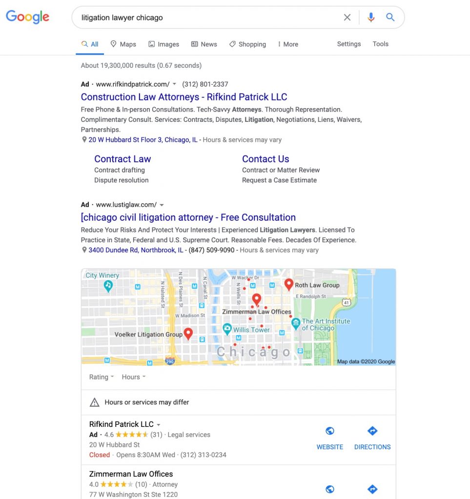 Litigation Lawyer Chicago Google Search Result