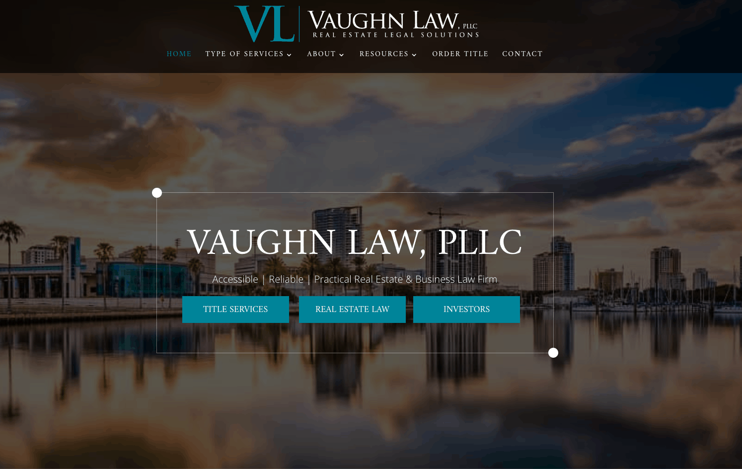 screenshot of the Vaughn Law website