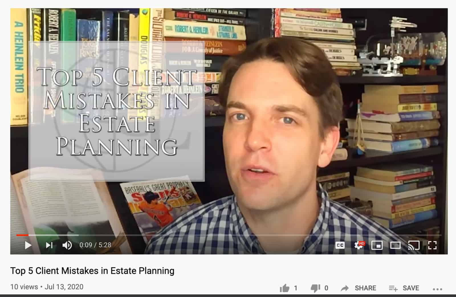 screenshot of a YouTube video about top client mistakes in estate planning