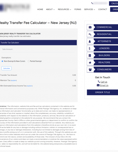 New Jersey Realty Fee Calculator 1