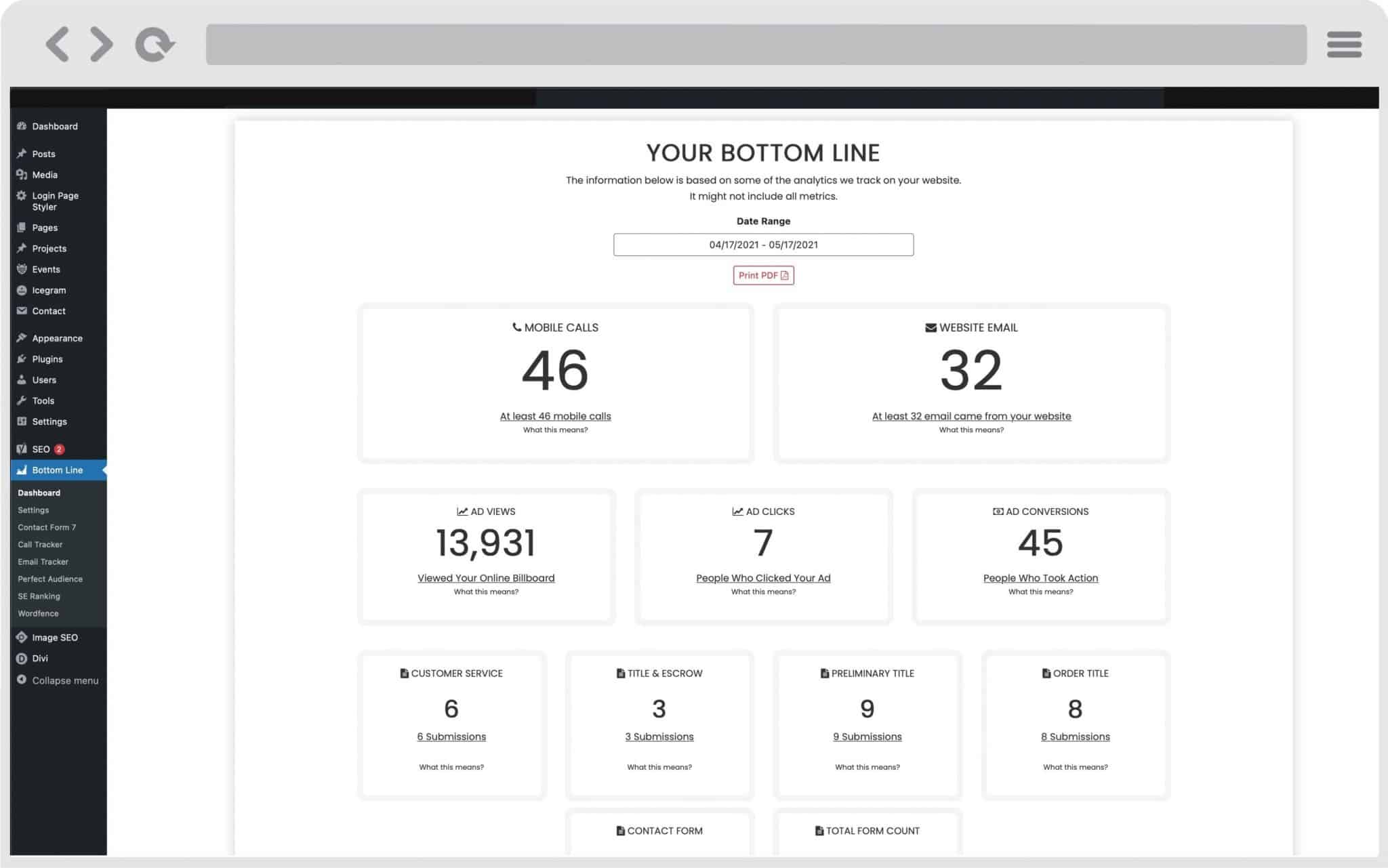 bottom-line dashboard