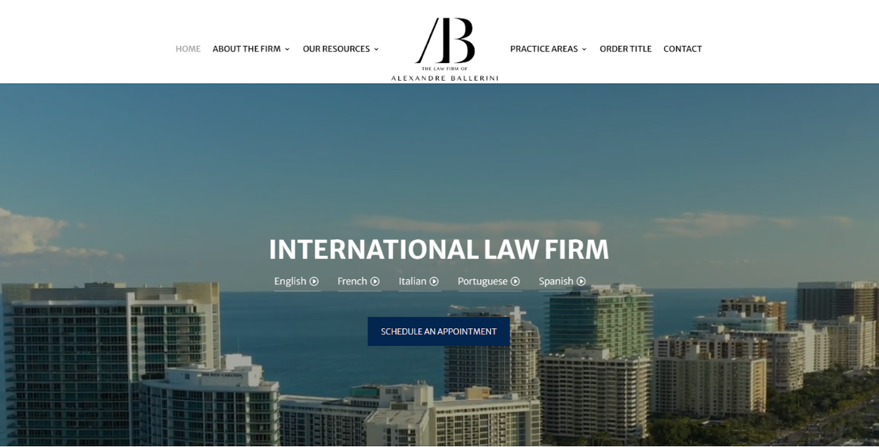 International Law Firm Website of Alexandre Ballerini