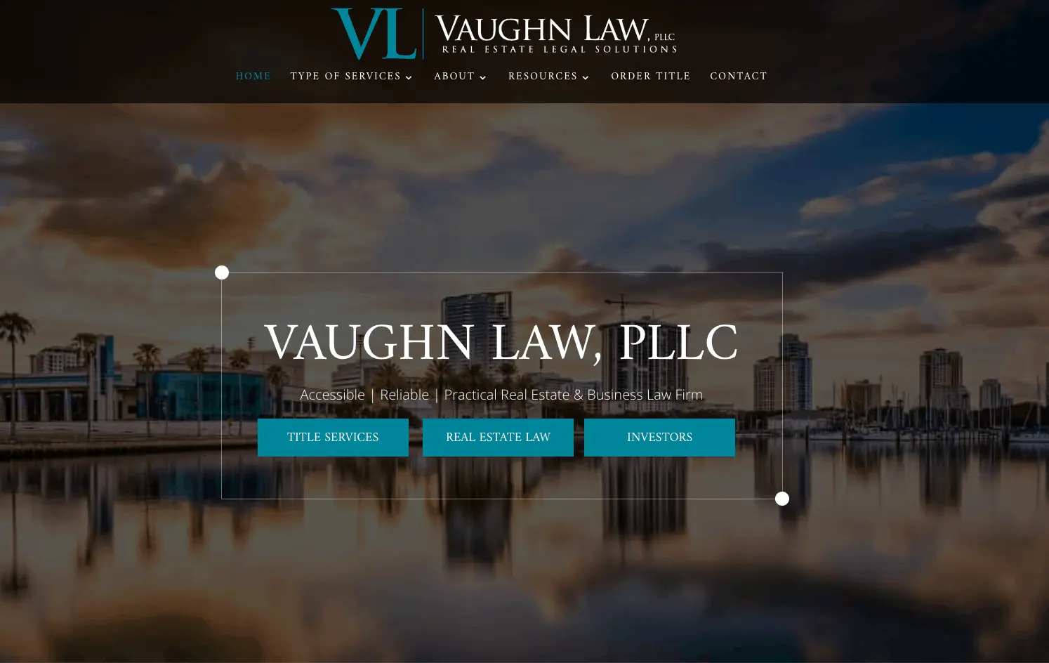 screenshot of the Vaughn Law website